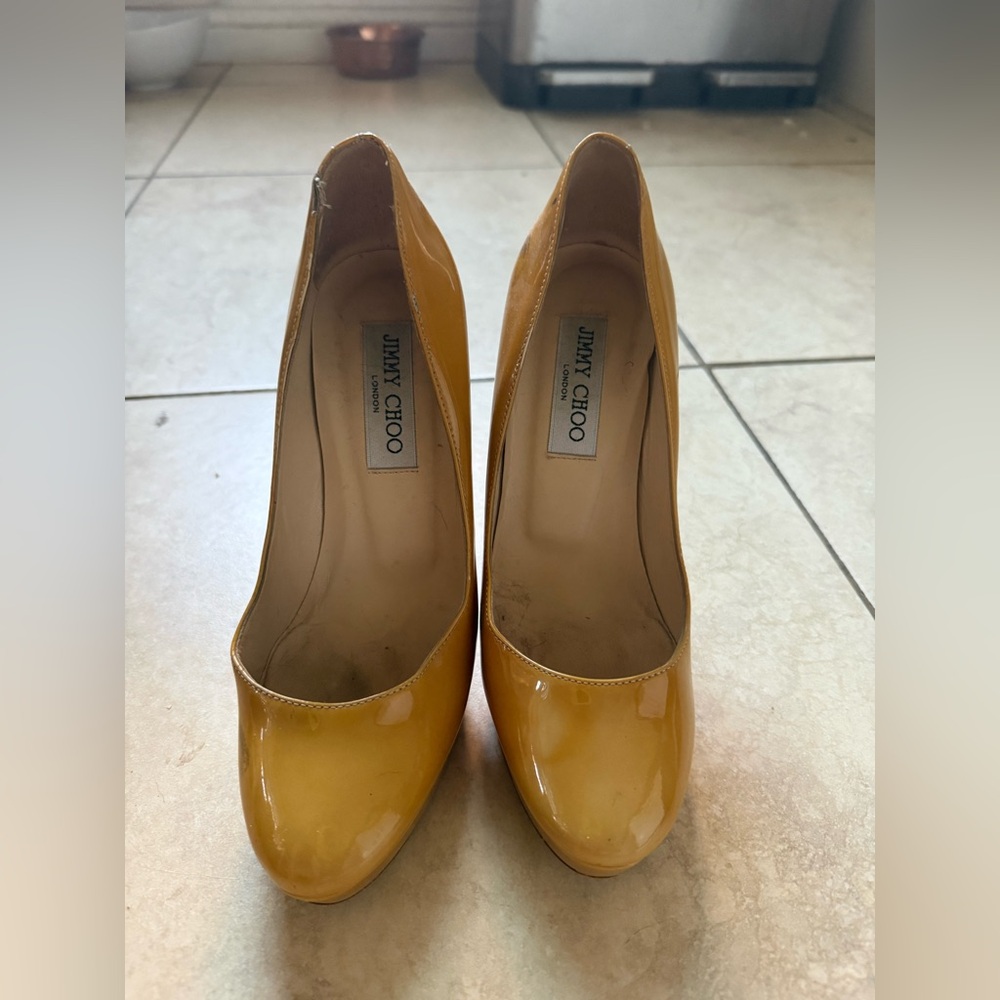 Jimmy Choo Yellow Women's Shoes 37 1/2 (7.5)